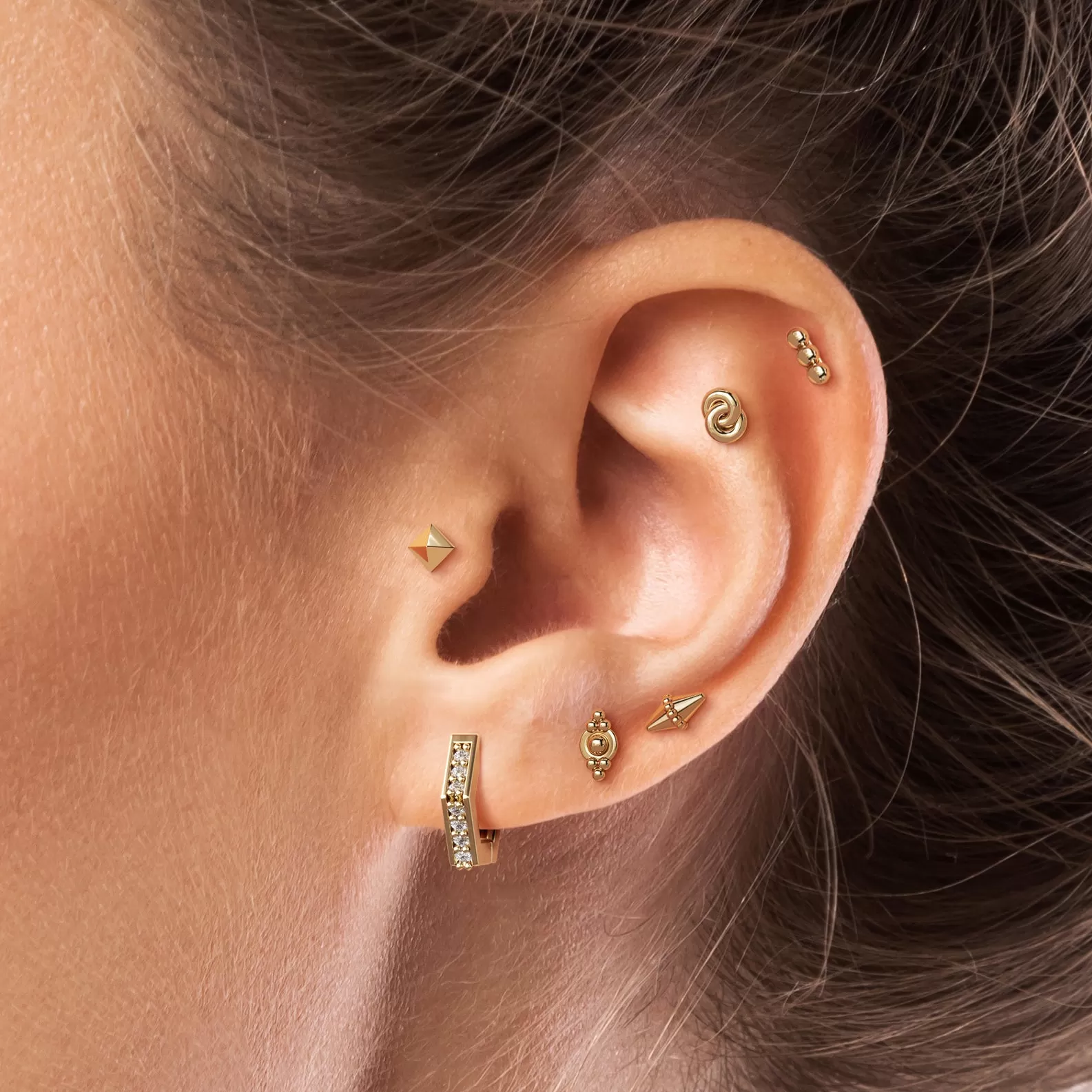 14K Gold Granule Stud