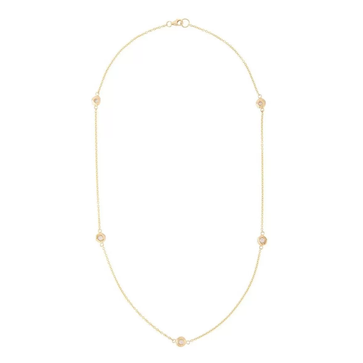 18K Diamonds by the Yard Necklace - 5 Diamonds