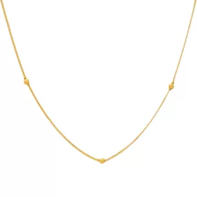 22K Yellow Gold 1mm Beaded Chain (11.1gm)