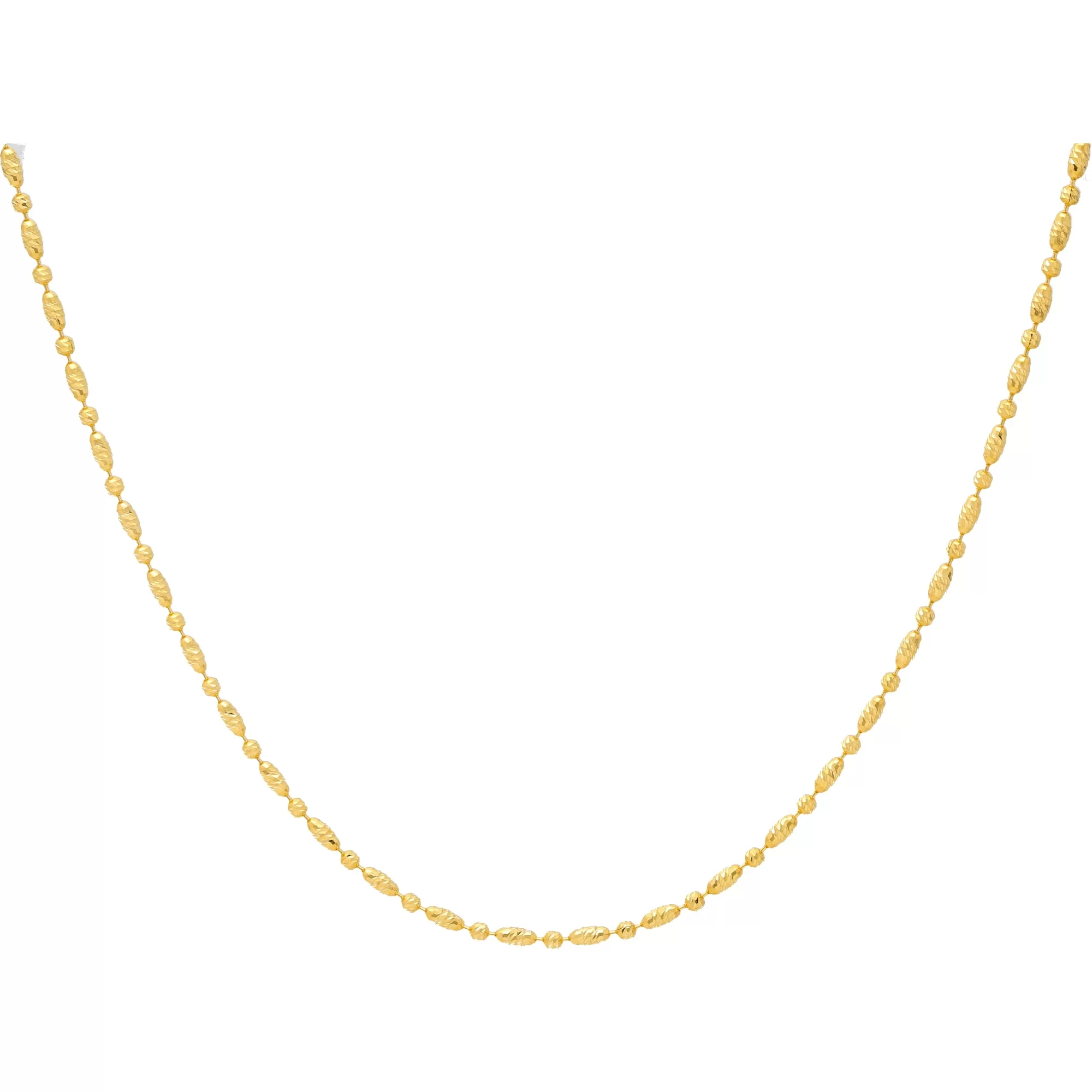 22K Yellow Gold 20in Oval Bead Chain (12 gms)