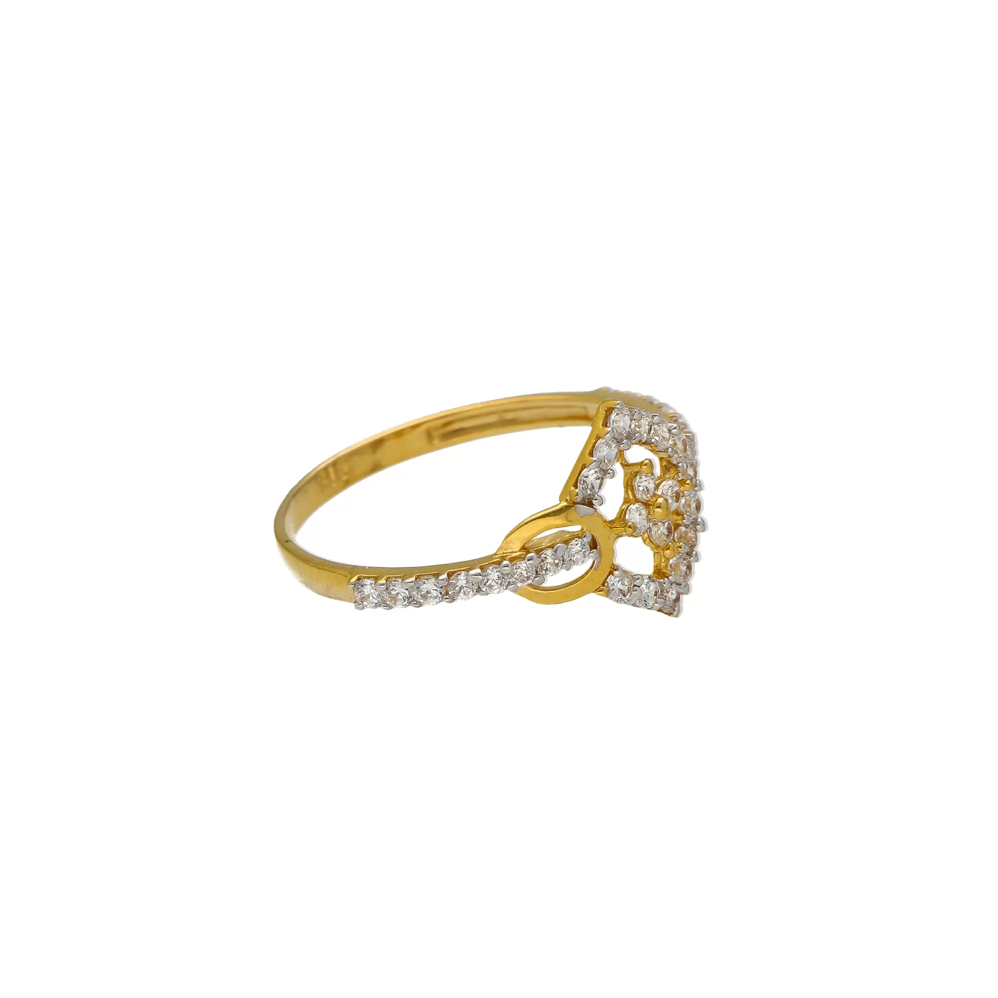 22K Yellow Gold & CZ Ring (1.8gm)