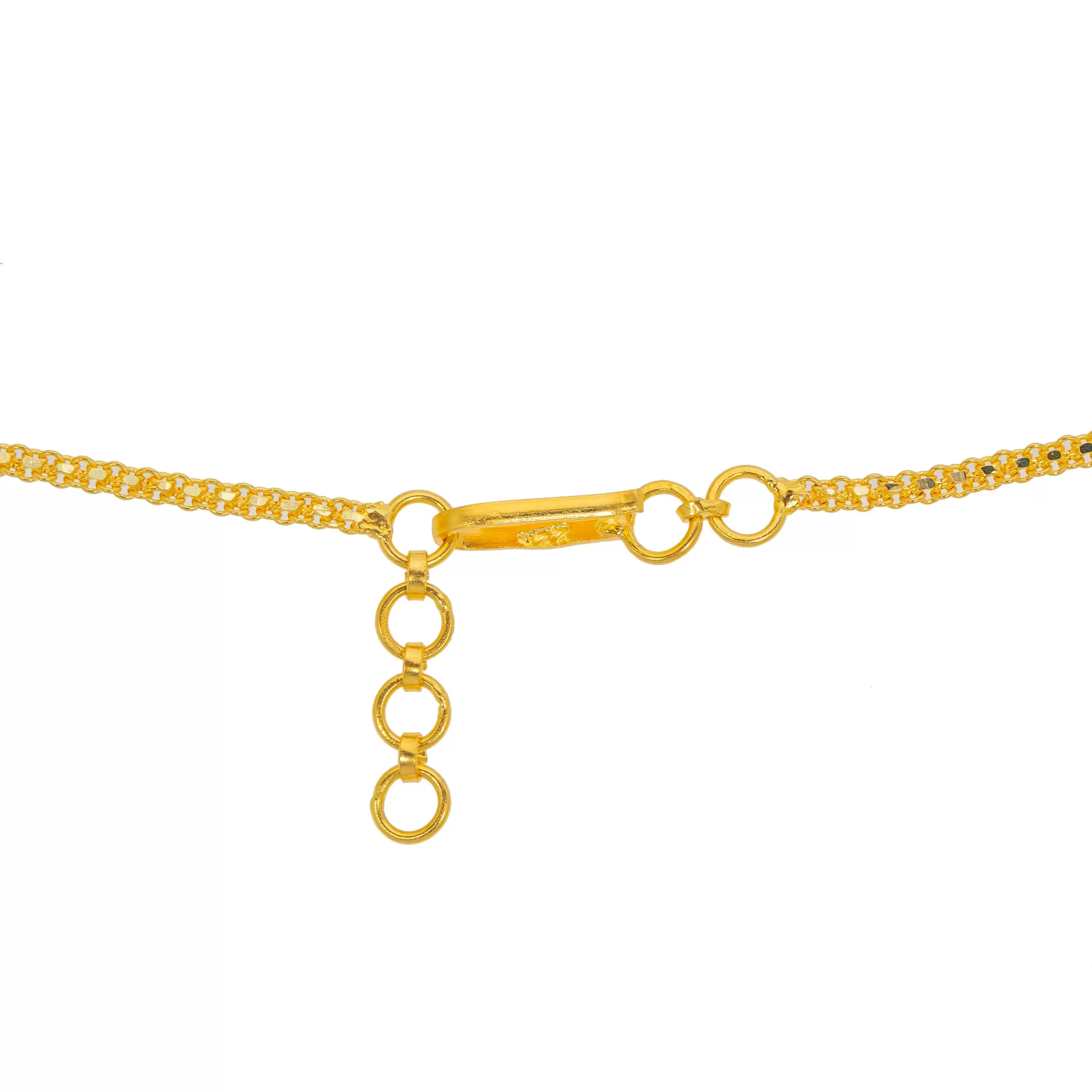 22K Yellow Gold & Multi-Stone Long Temple Necklace (74.7gm)