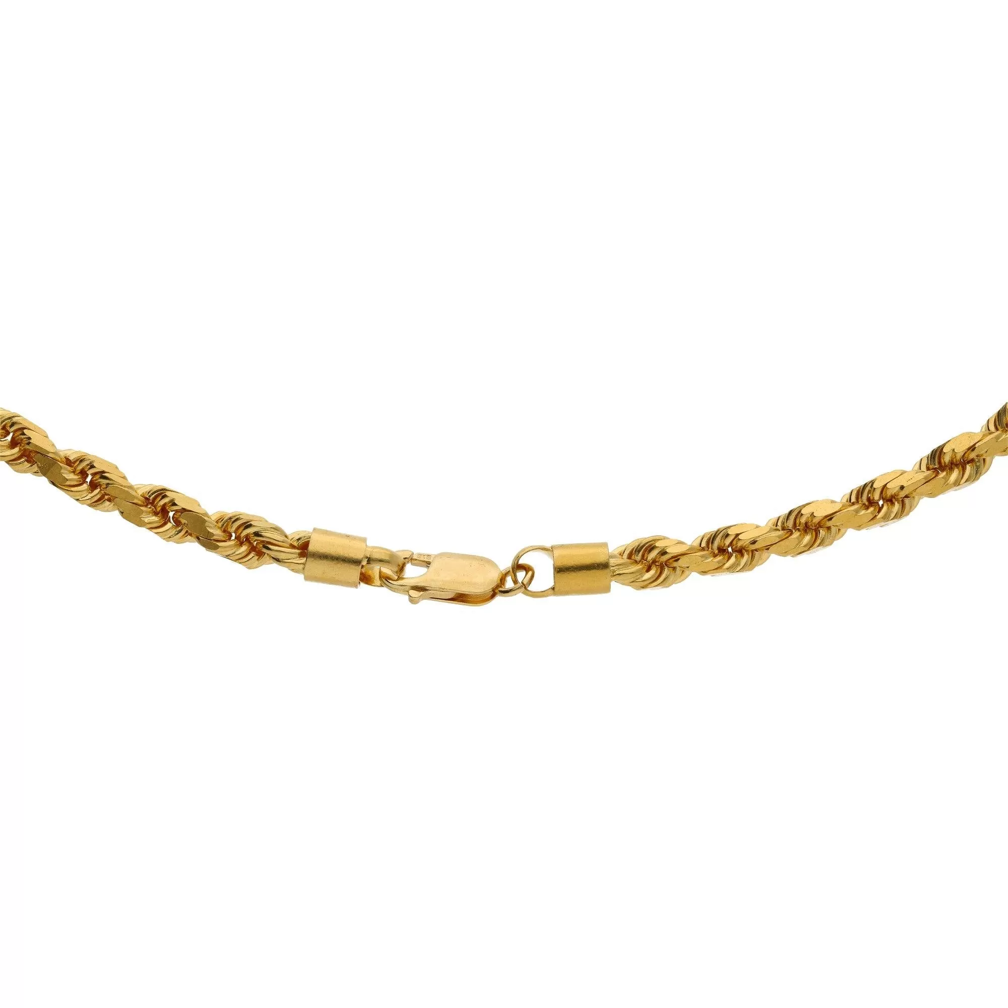 22K Yellow Gold Twisted Rope Chain, 35.0 Gms, 20 Inches