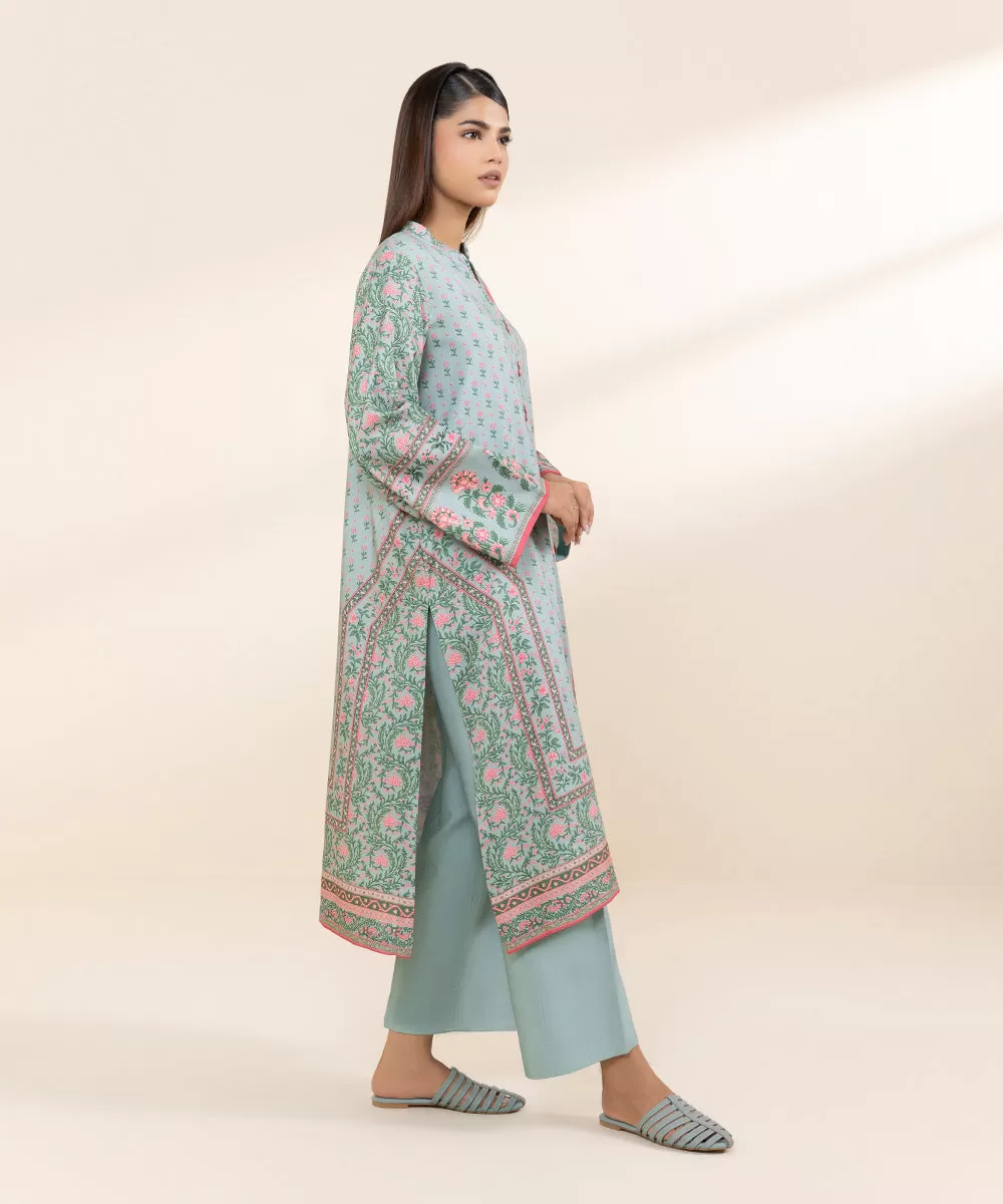 3 Piece - Printed Linen Suit