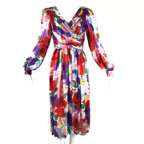 80's Morton Myles for the Warrens Silk Flower Dress