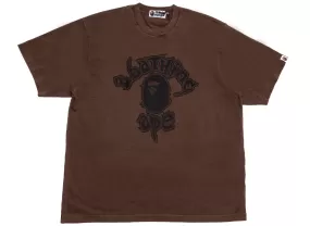 A Bathing Ape Mad College Garment Dyed Relaxed Fit Tee in Brown xld