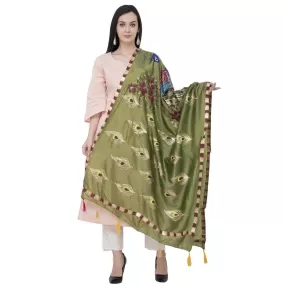 A R Silk Silk Peacock Multi Fancy Dupatta Color Mehendi Green Dupatta or Chunni