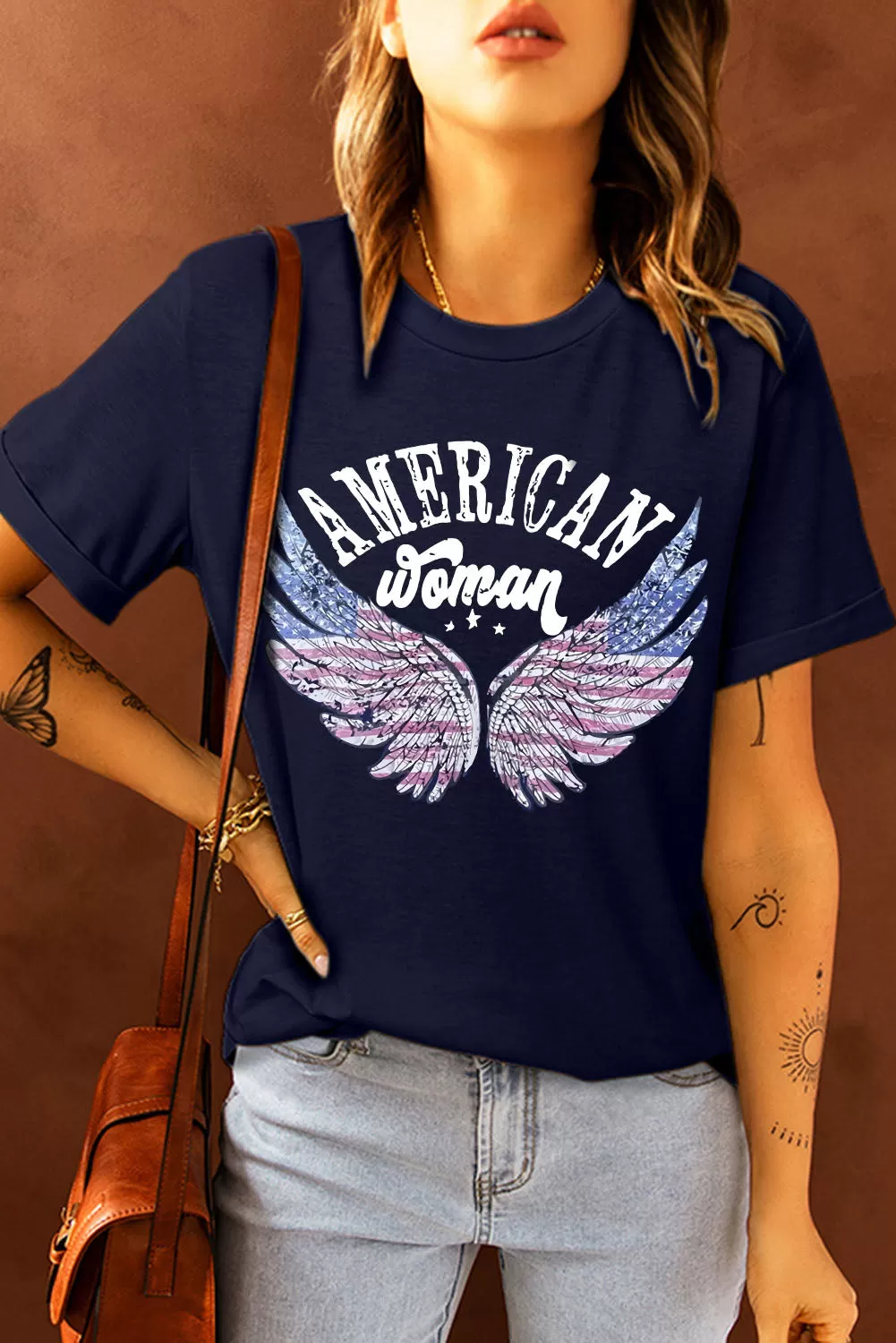 AMERICAN WOMAN T-Shirt mit Rundhalsausschnitt und Grafik