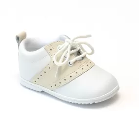 Angel Baby Boys Beige Lace Up Saddle Oxfords