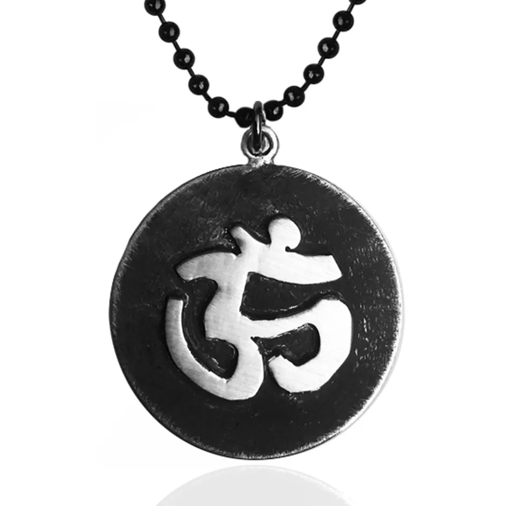 Antiqued Matte OHM Mind, Body and Spirit Necklace