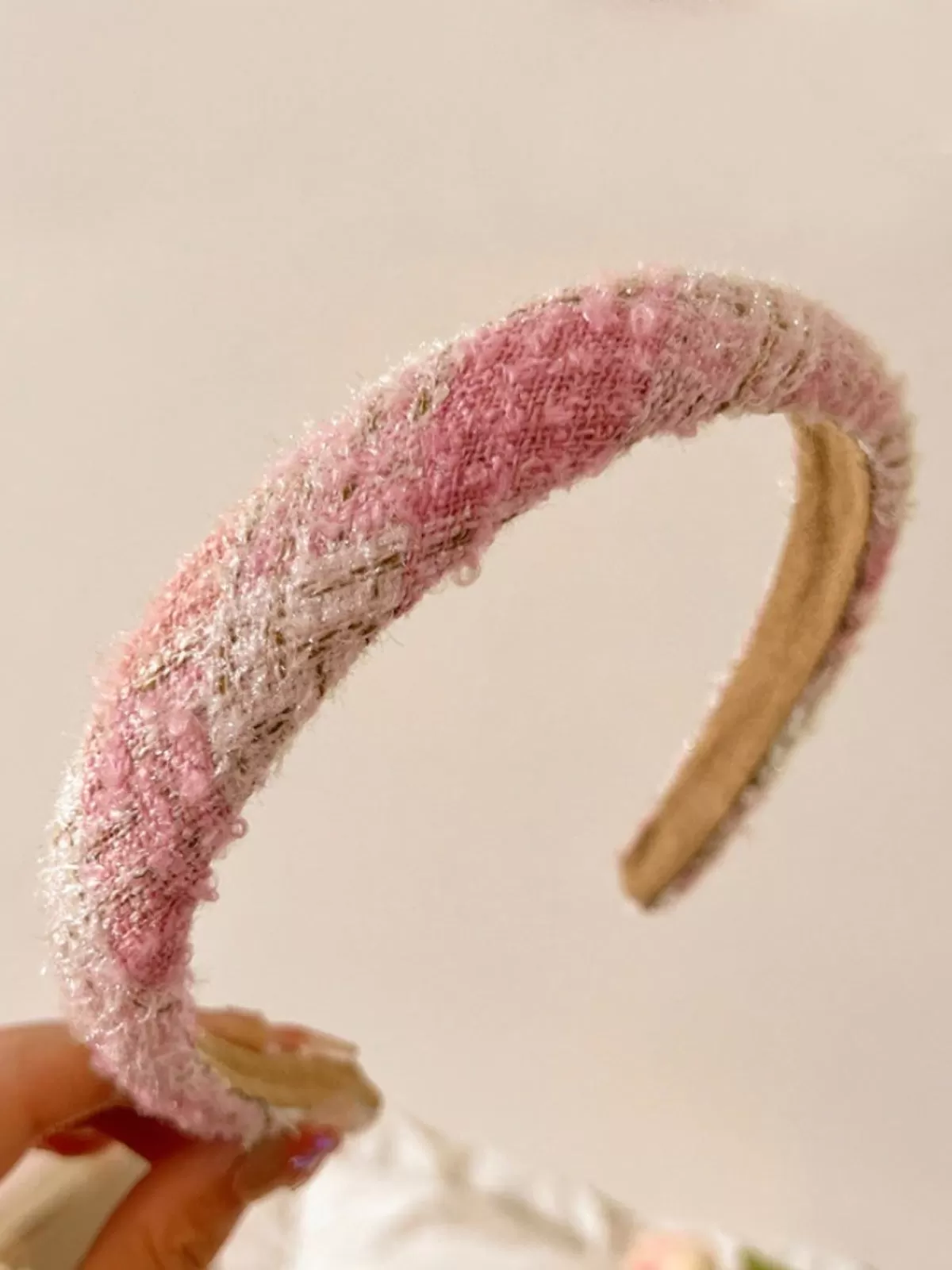 As If! Pink Tweed Headband