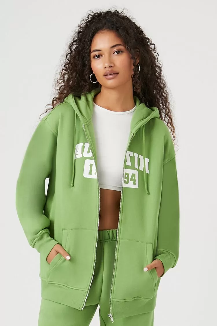 Austin Graphic Fleece Zip-Up Hoodie