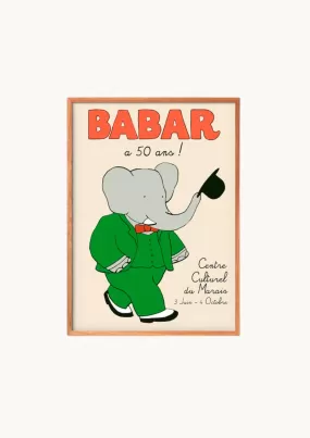 'Babar a 50 Ans' Plakat