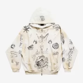 Balenciaga Tat Zip-Up Hoodie