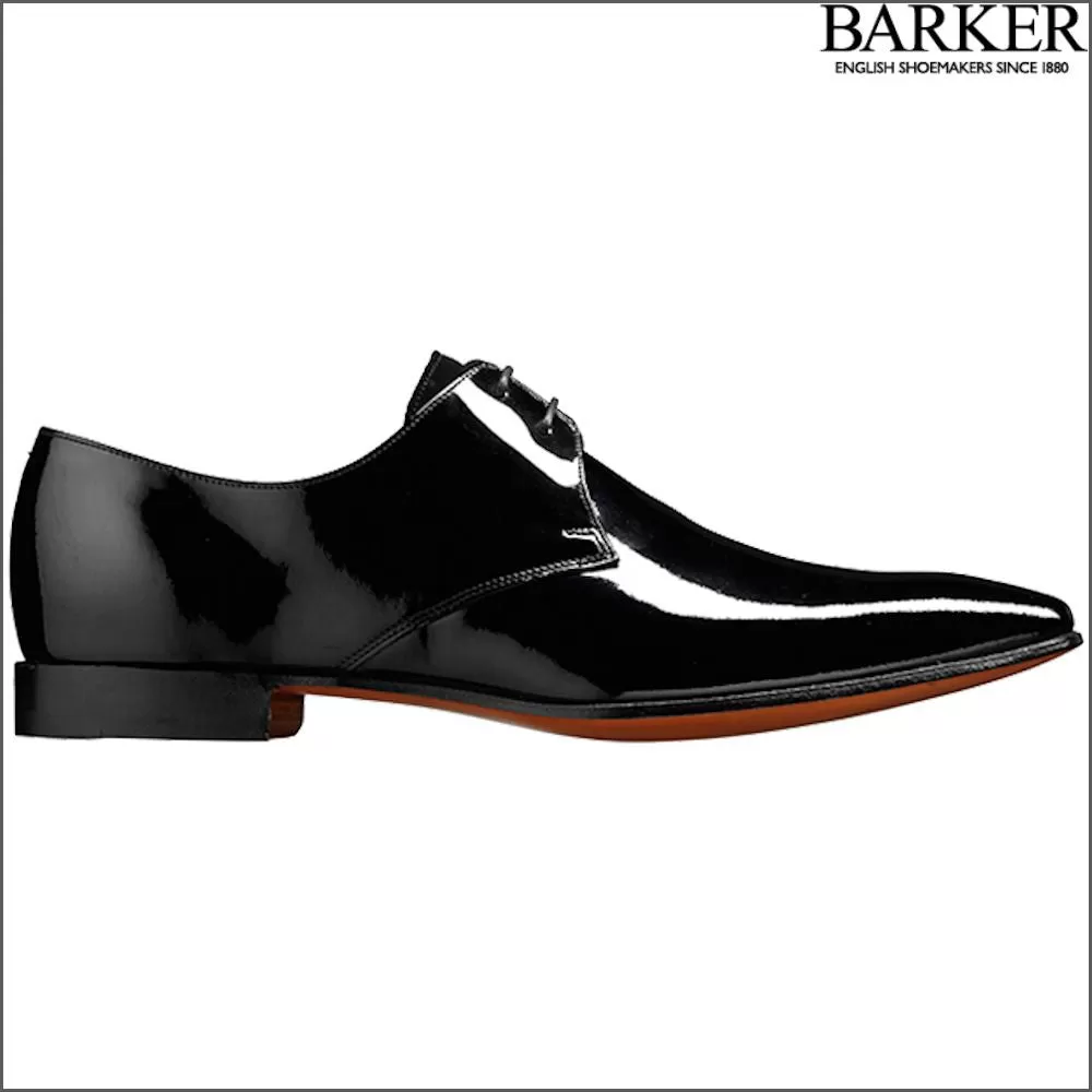 Barker Goldington Black Patent/Suede Derby Size 9.5 Only*