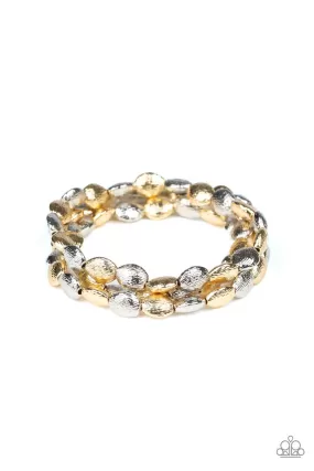 Basic Bliss Multi Gold and Silver Stretch Bracelet Set - Paparazzi Accessories