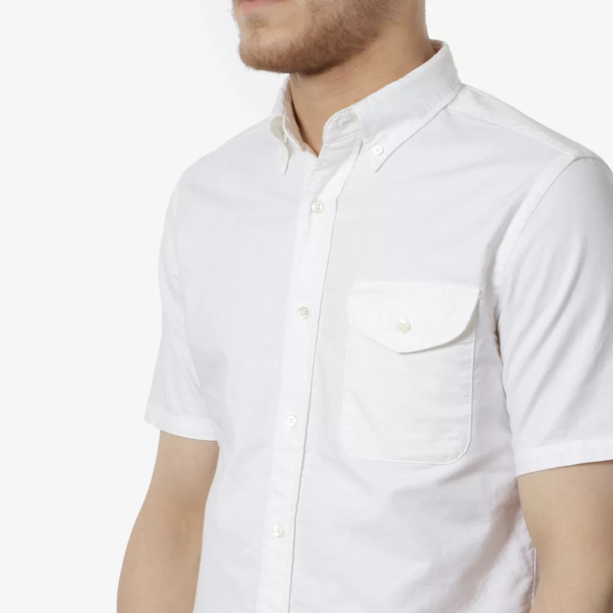 Beams Plus Button Down Short Sleeve Oxford Shirt