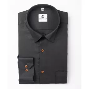 Black Color Blended Linen Shirt For Men's