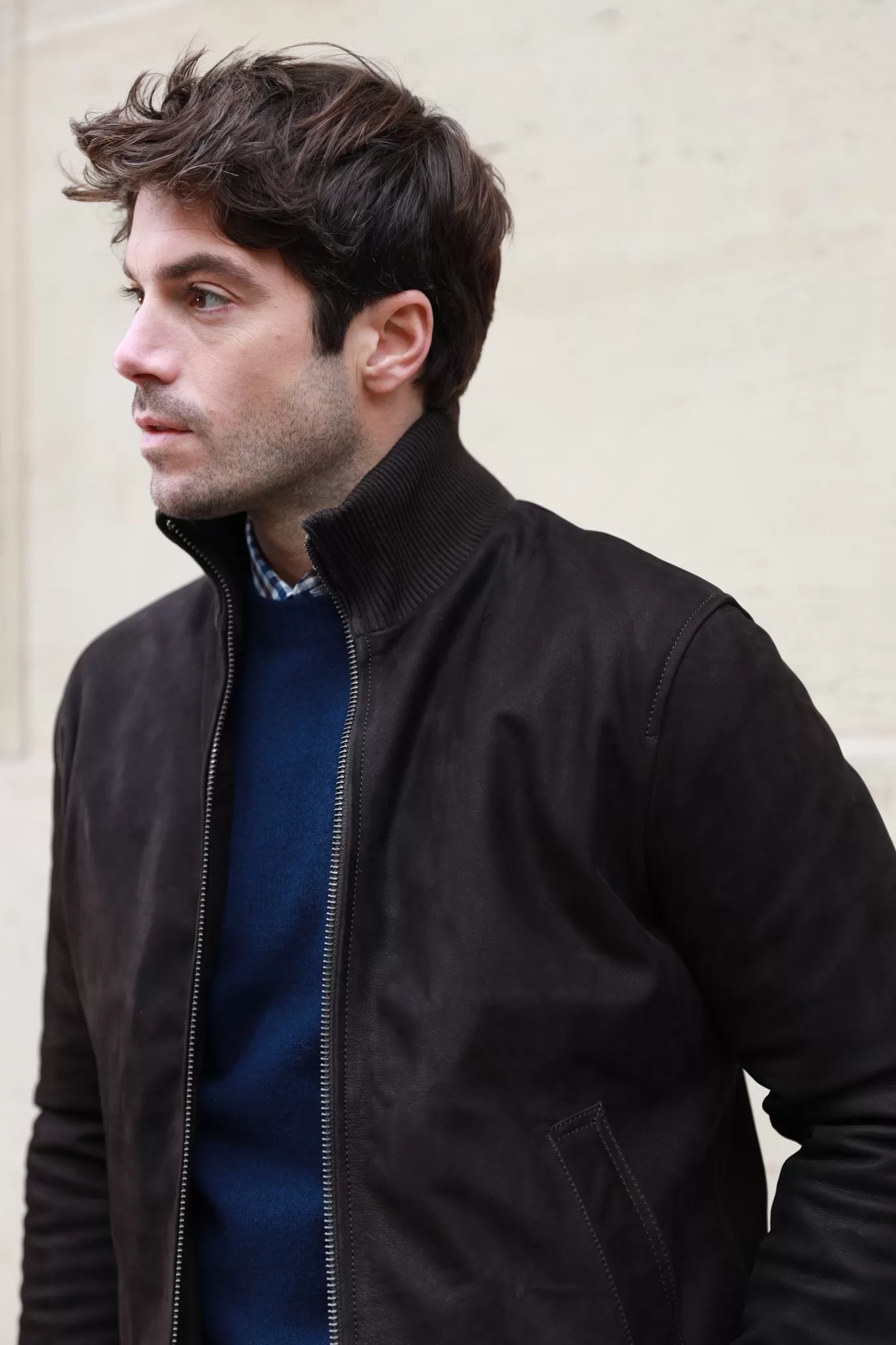 Blouson Spiros en peau - Marron