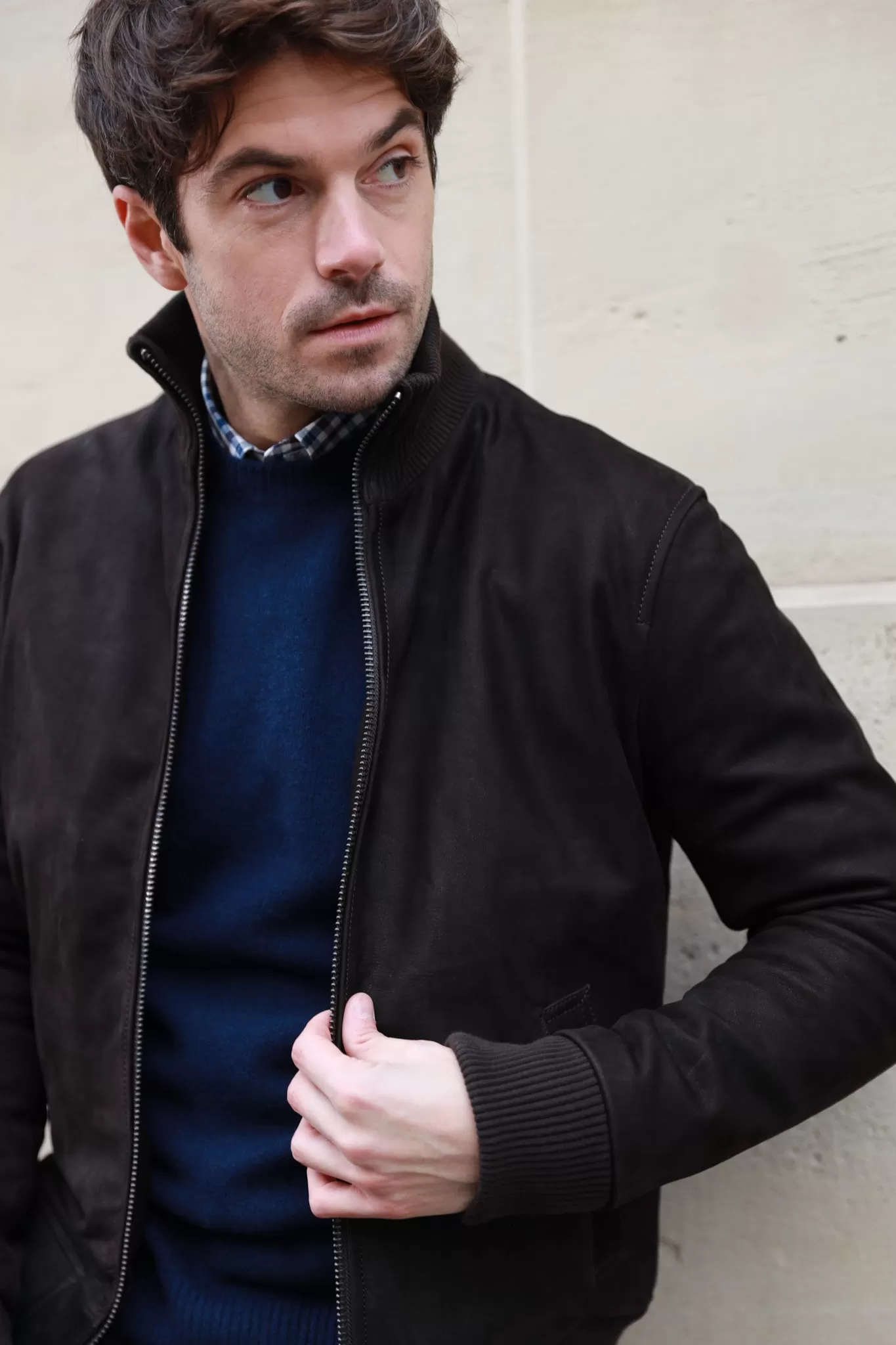 Blouson Spiros en peau - Marron