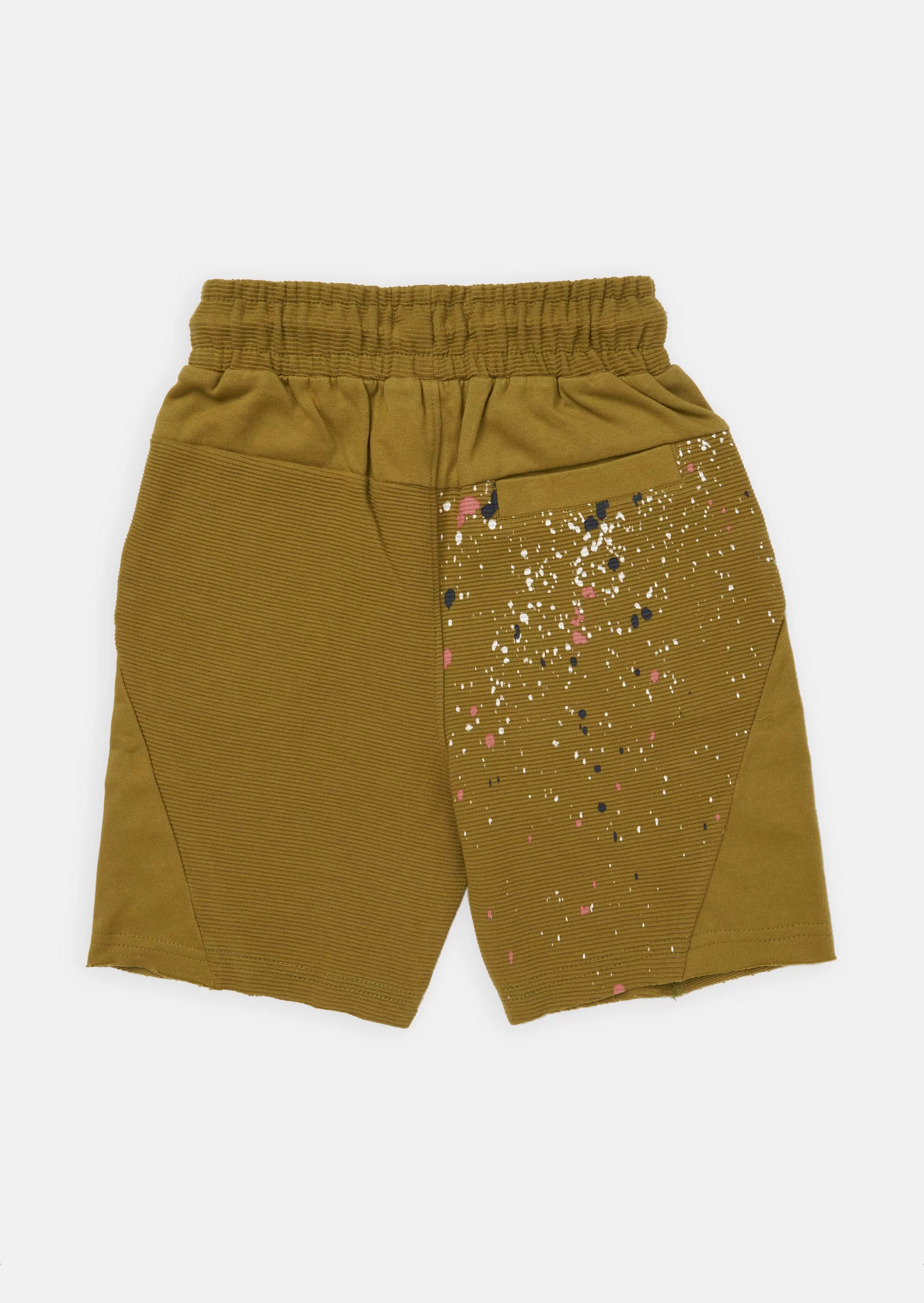 Boys Paint Splat Printed Green Shorts