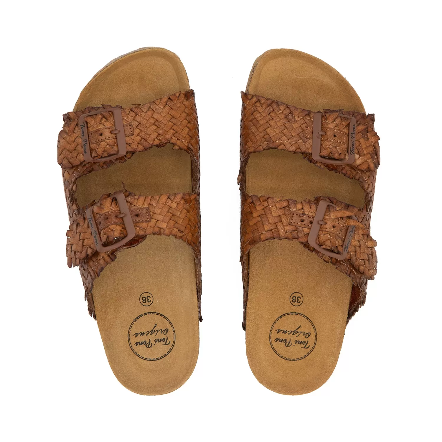 Braided Leather Open Toe Bio Sandals for Women - Guam-TE