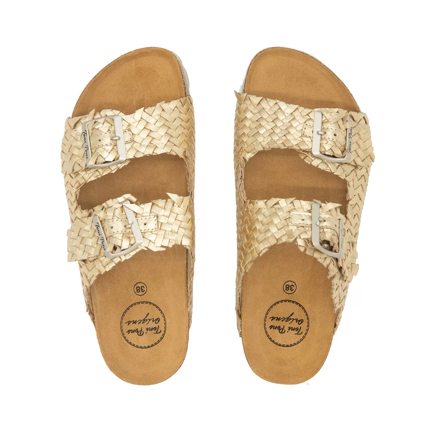 Braided Leather Open Toe Bio Sandals for Women - Guam-TE