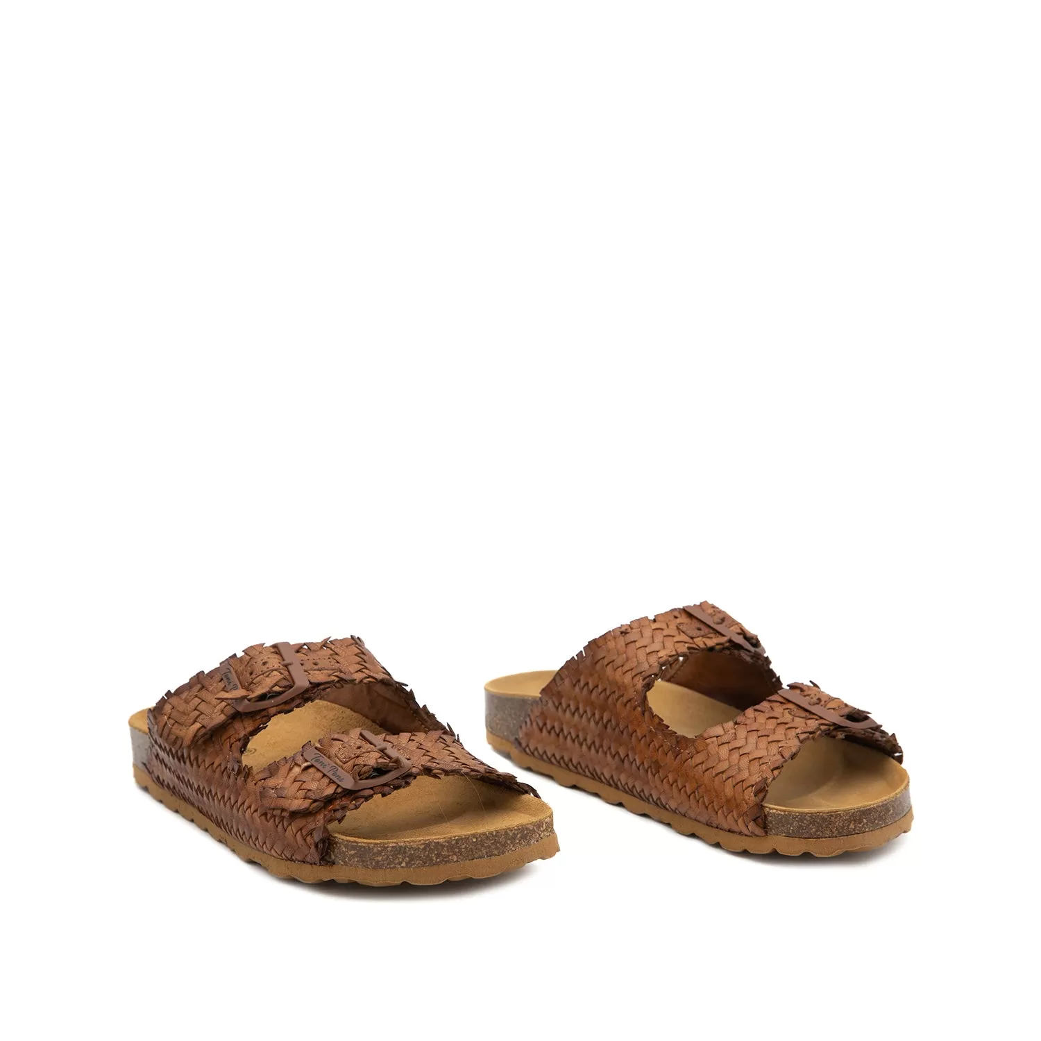 Braided Leather Open Toe Bio Sandals for Women - Guam-TE