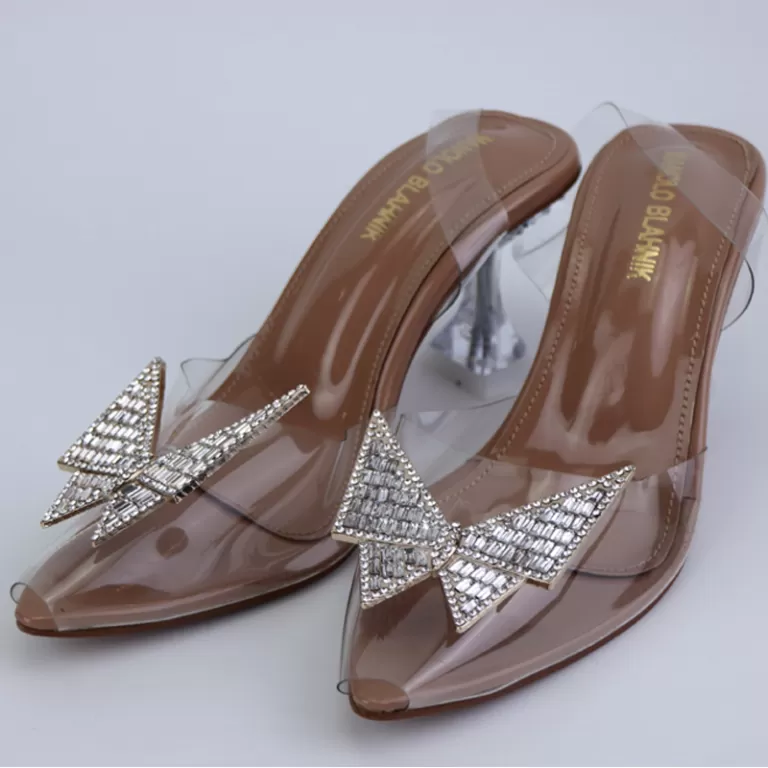 Butterfly Transparent Heels Cinderella Shoes-1020