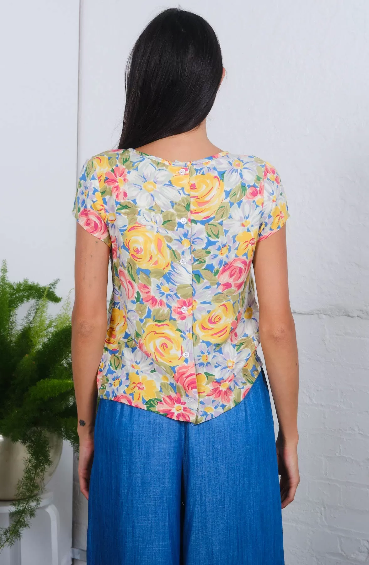 Carla Top in Botanical Print