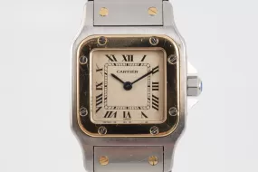 Cartier Santos 1567 Steel & 18K Yellow Gold 24mm Ladies Watch