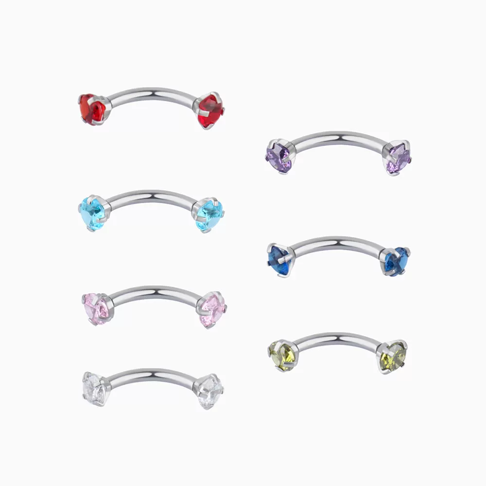 Charm Gem Curved Barbell