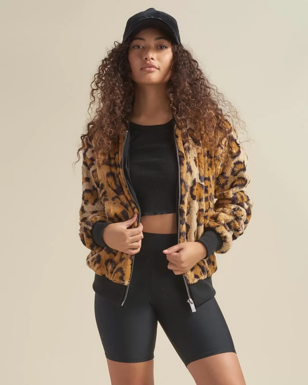 Cheetah ULTRA SOFT Faux Fur Bomber Jacket | Women's