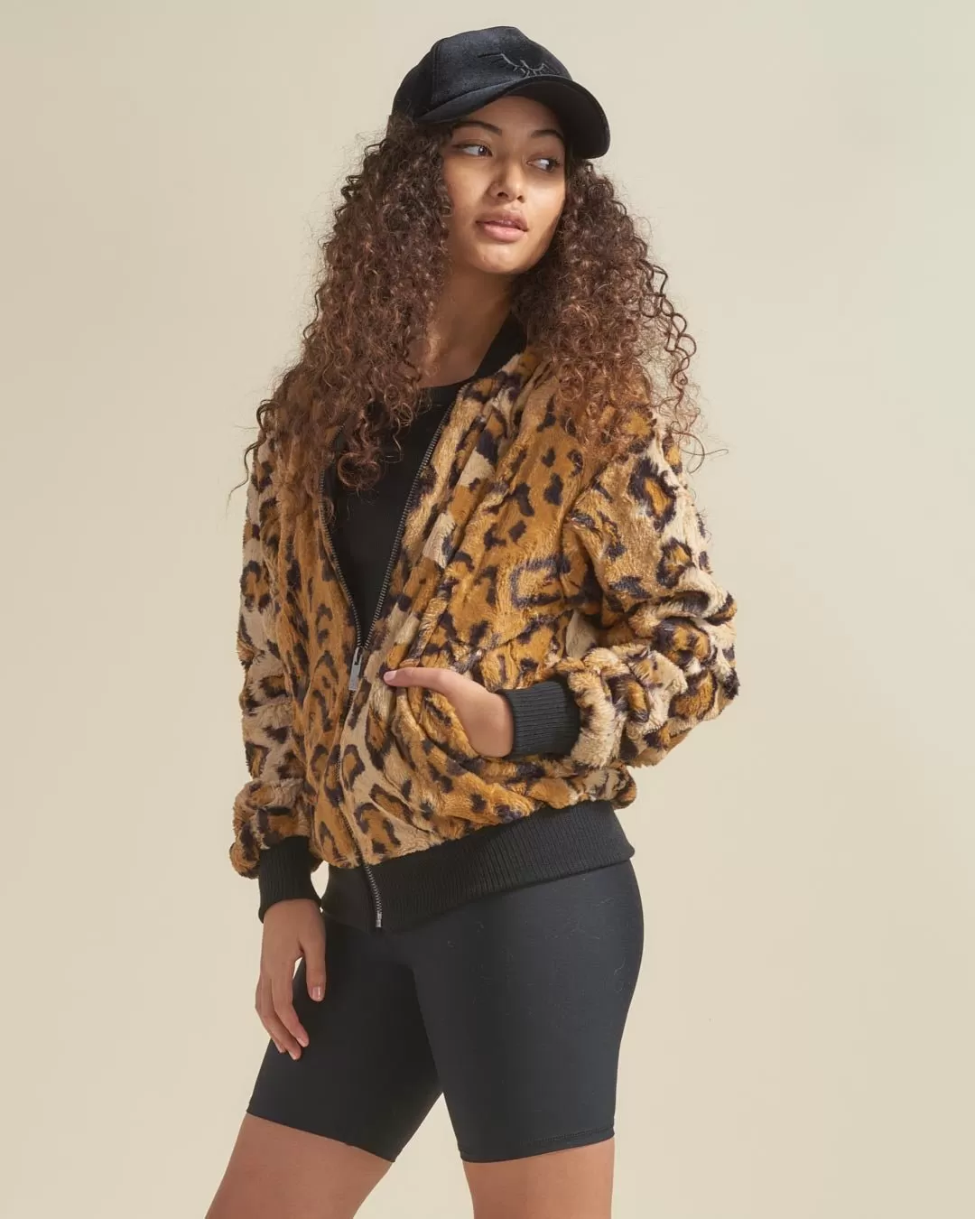 Cheetah ULTRA SOFT Faux Fur Bomber Jacket | Women's