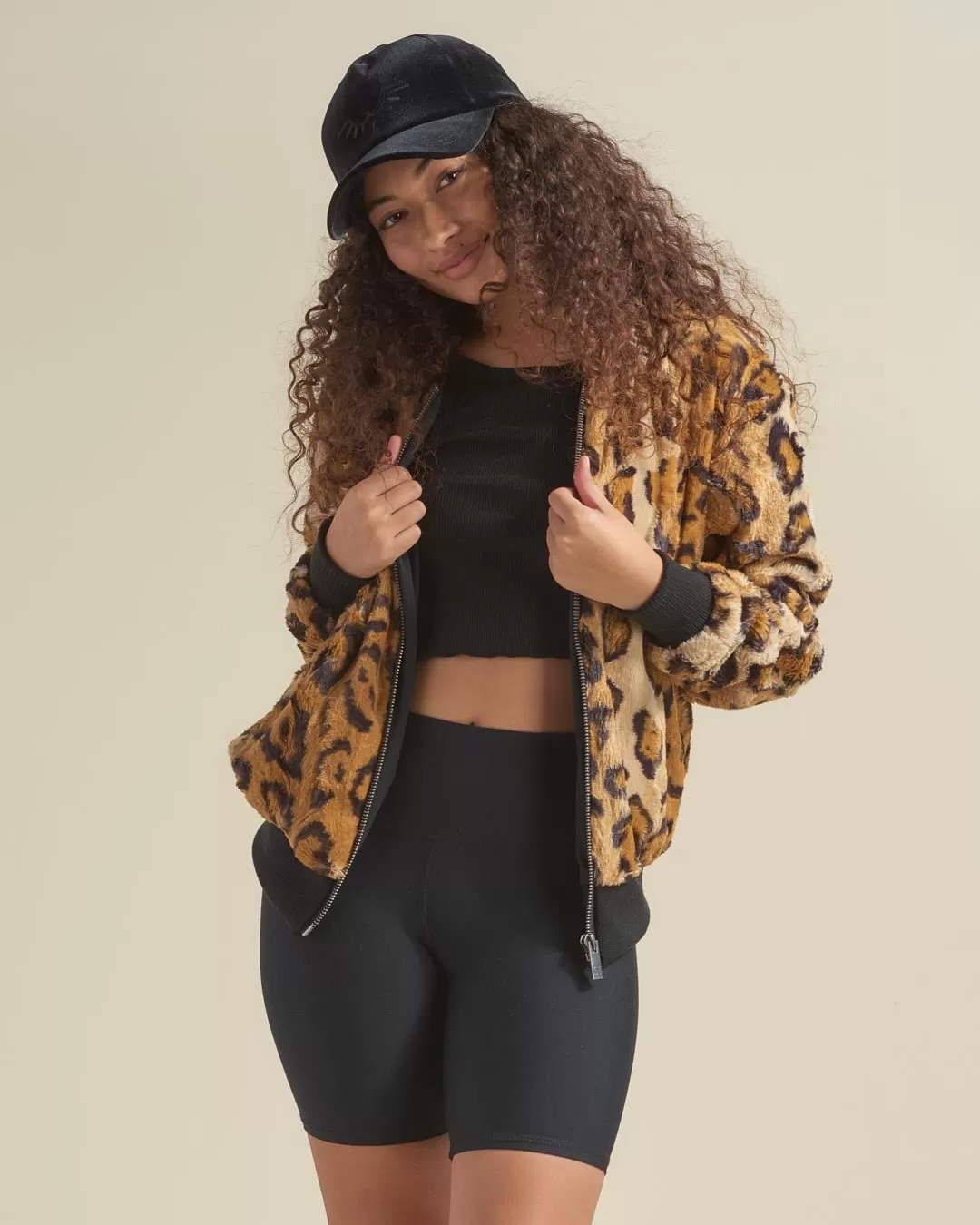 Cheetah ULTRA SOFT Faux Fur Bomber Jacket | Women's