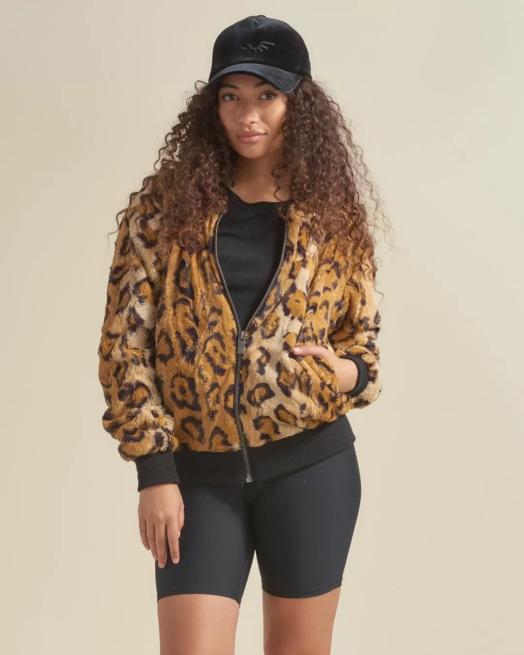 Cheetah ULTRA SOFT Faux Fur Bomber Jacket | Women's