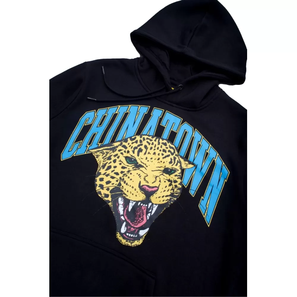 CHINA TOWN MARKET LEOPARD ARCH HOODIE-BLACK