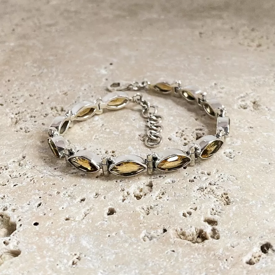 Citrine Marquise Bracelet - Anais