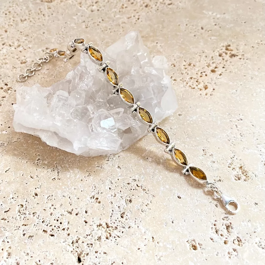 Citrine Marquise Bracelet - Anais