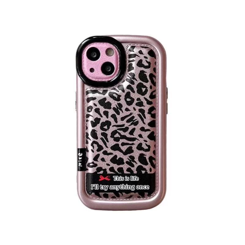 Cute Leopard Print Phone Case for iPhone 15 Pro Max, 14, 13, 12