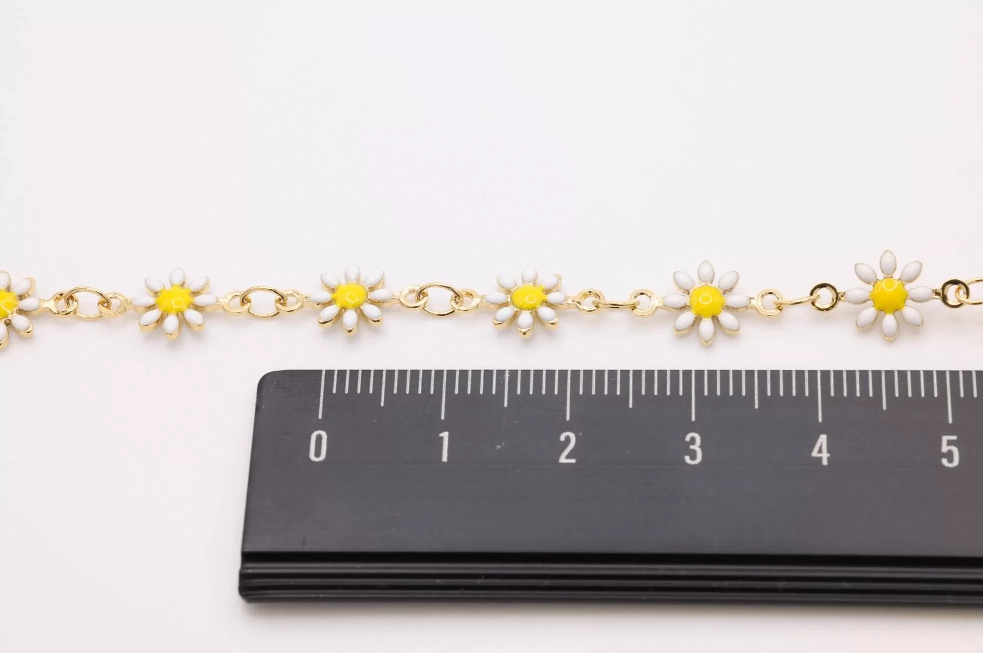 Deisi Flower Enamel Chain, 14K Gold Overlay Plated, Wholesale Jewelry Chain