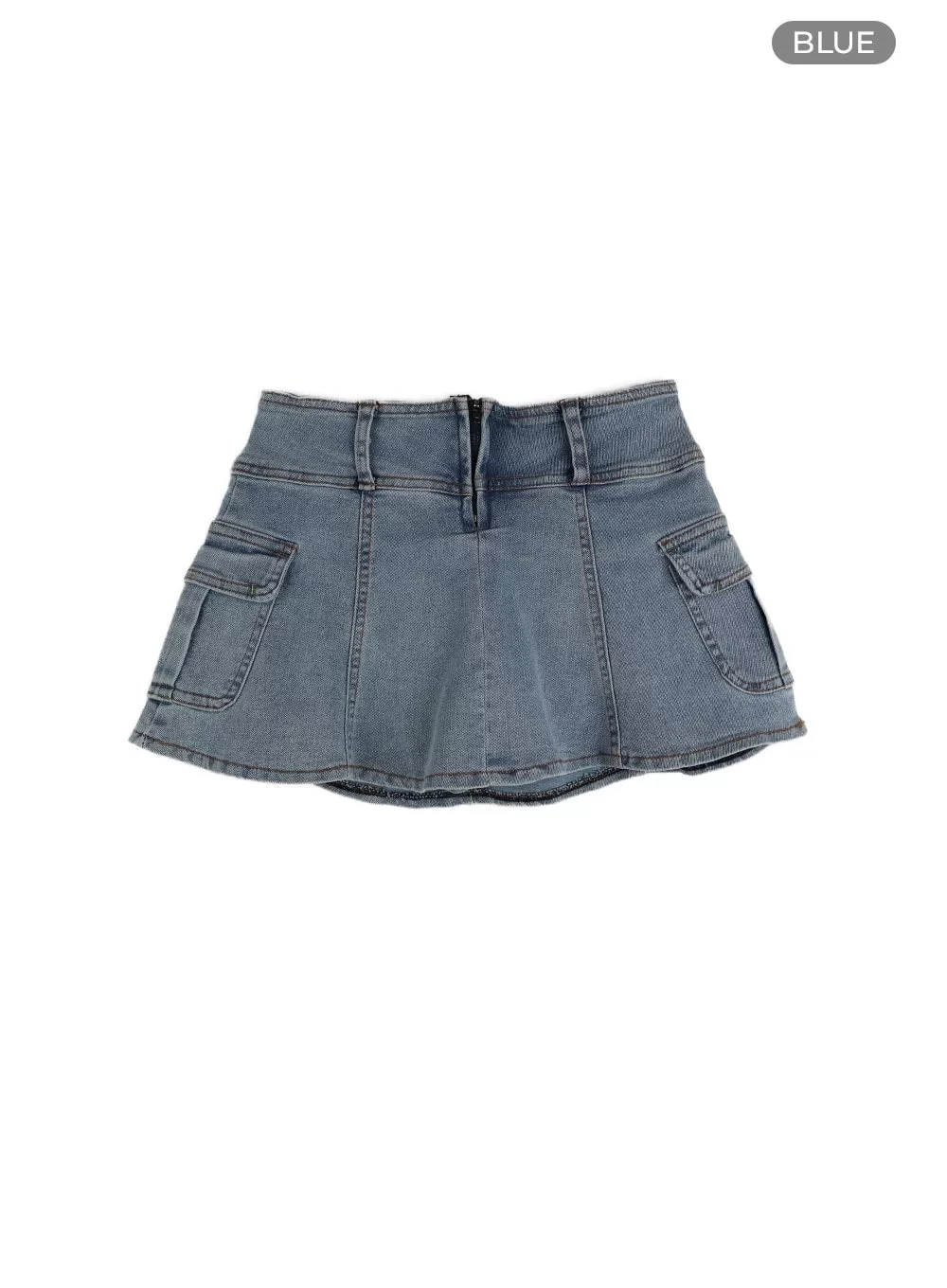 Denim Cargo Mini Skirt IM404