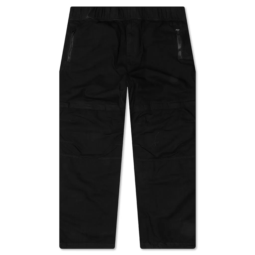 Elasticated Wait Zip Off Denim Pants - Black