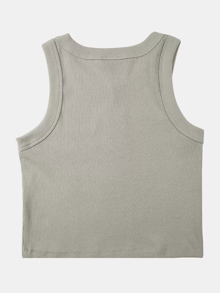 Empire Organic Rib Singlet - Grey