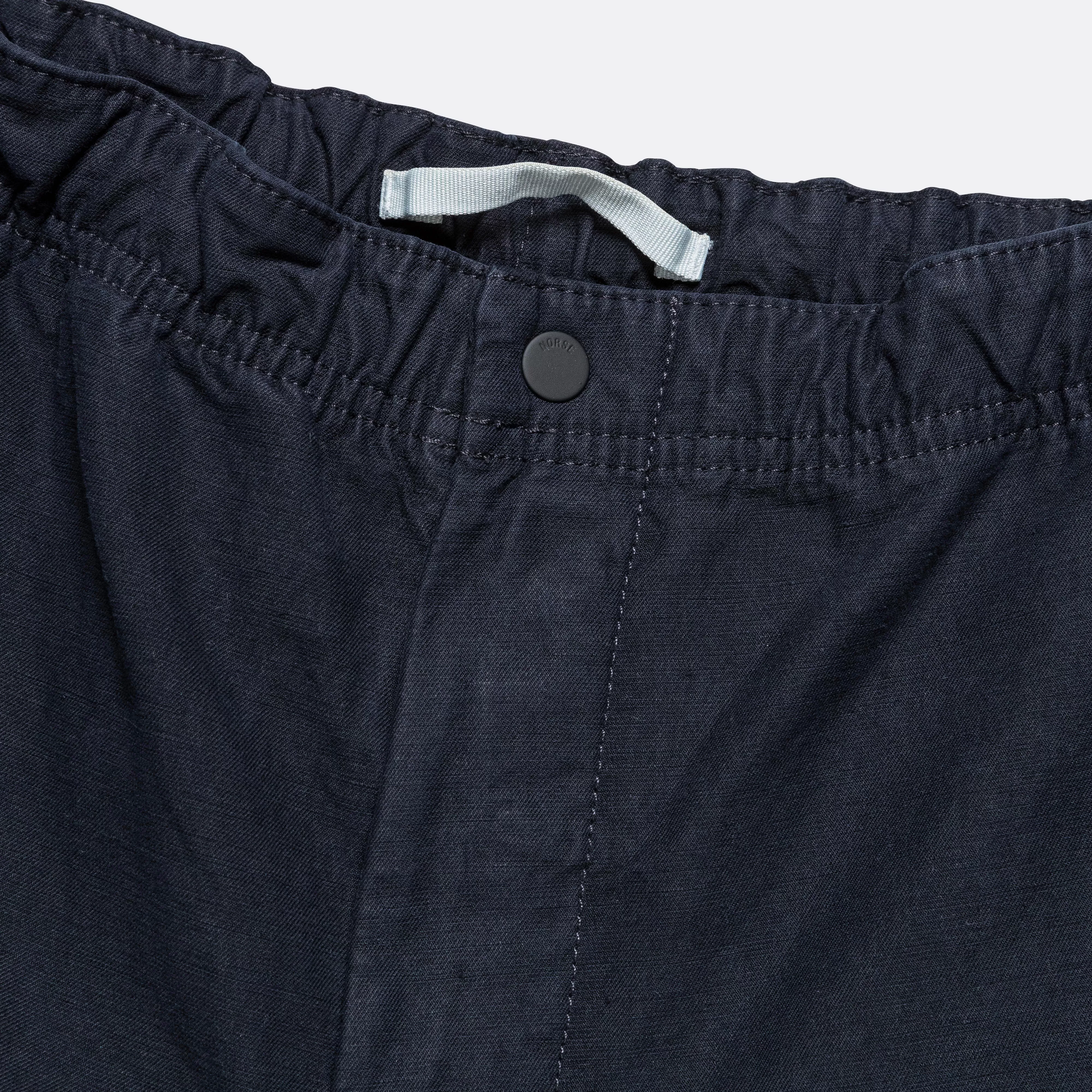 Ezra Relaxed Cotton Linen Short - Dark Navy