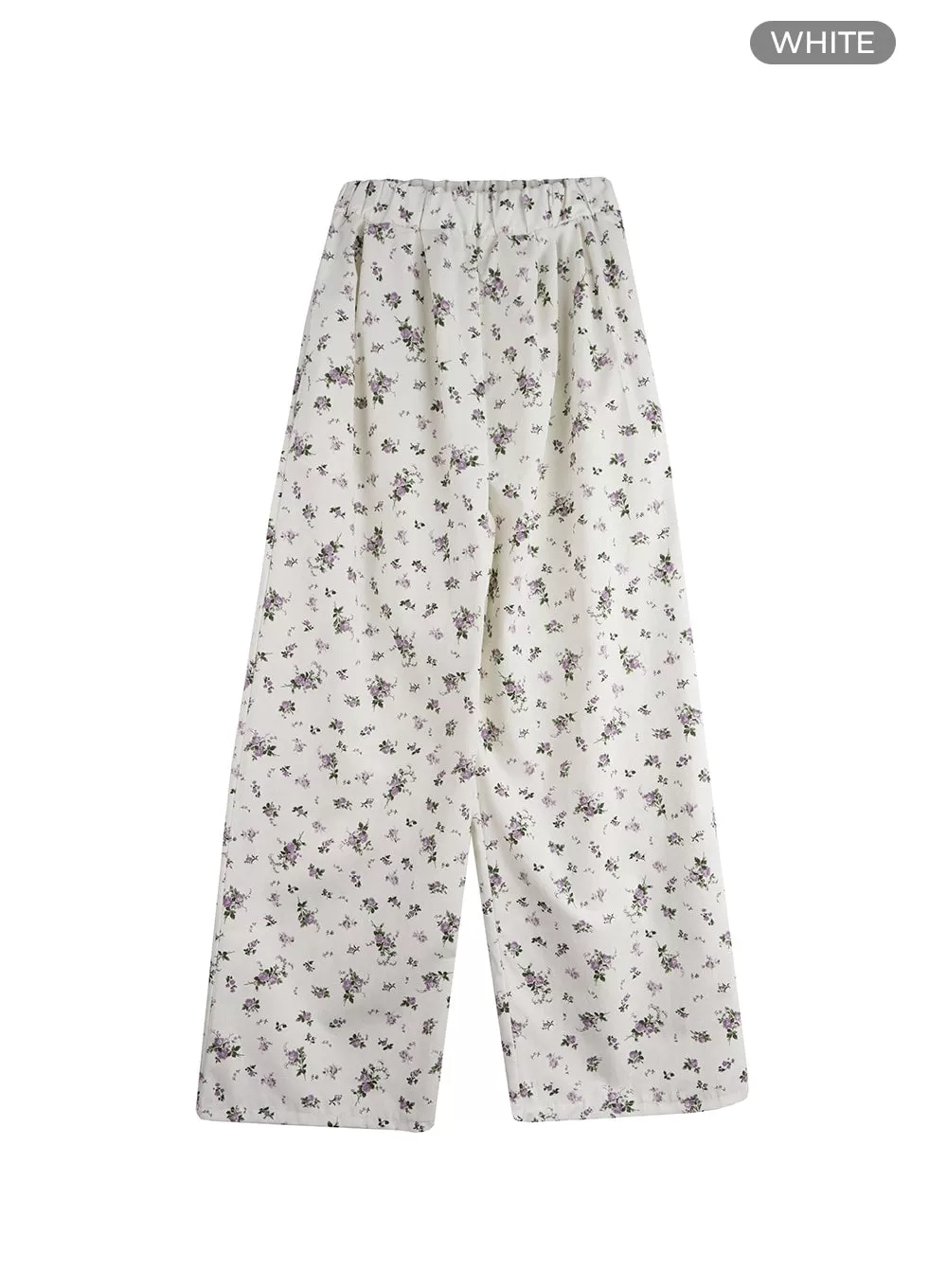 Floral Wide Leg Pants IM404