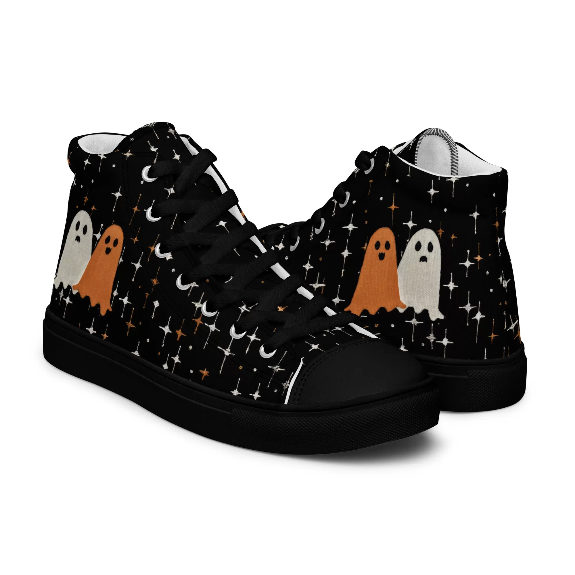 Ghost Besties Women’s High Top Shoes - Vegan Leisurewear Sneakers for women - Comfortable Goth Trainers - Witchy Grunge Accessories