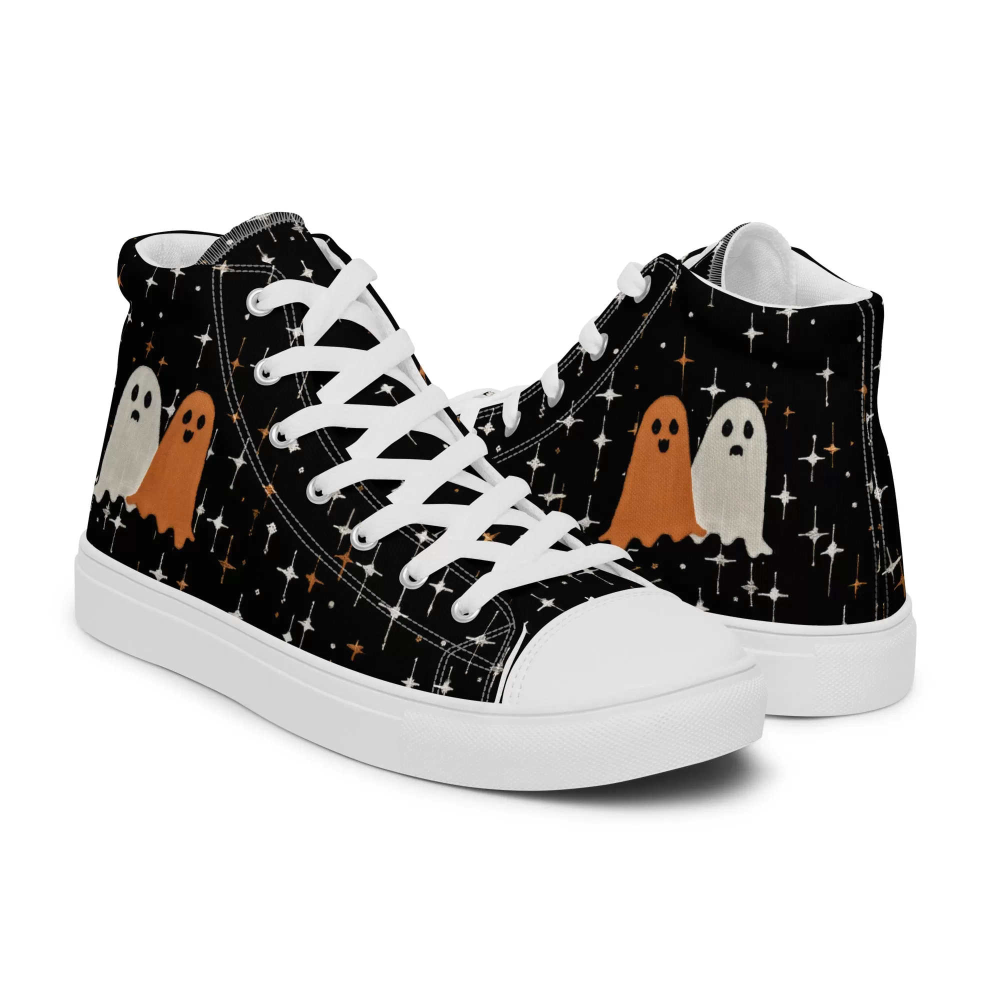 Ghost Besties Women’s High Top Shoes - Vegan Leisurewear Sneakers for women - Comfortable Goth Trainers - Witchy Grunge Accessories