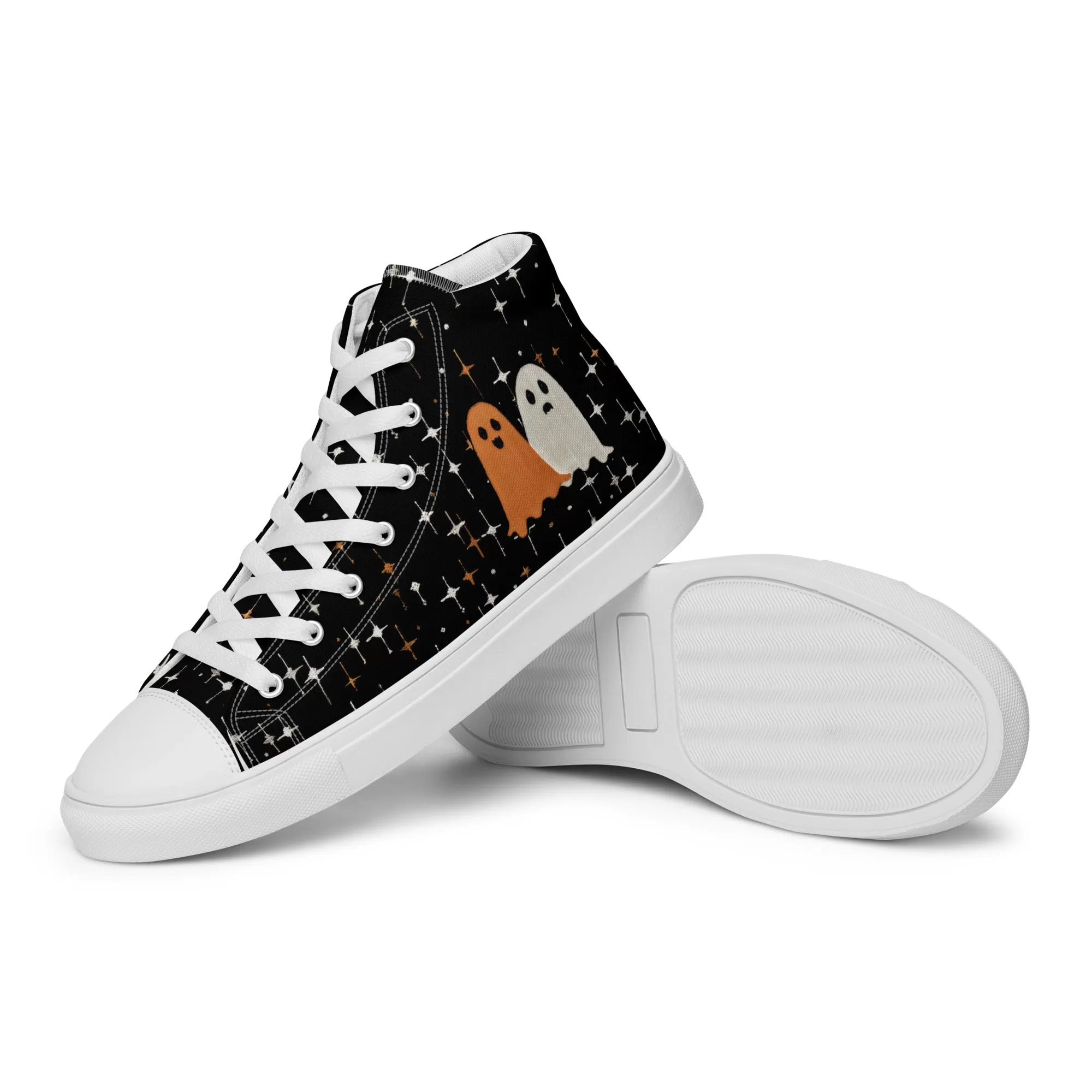 Ghost Besties Women’s High Top Shoes - Vegan Leisurewear Sneakers for women - Comfortable Goth Trainers - Witchy Grunge Accessories