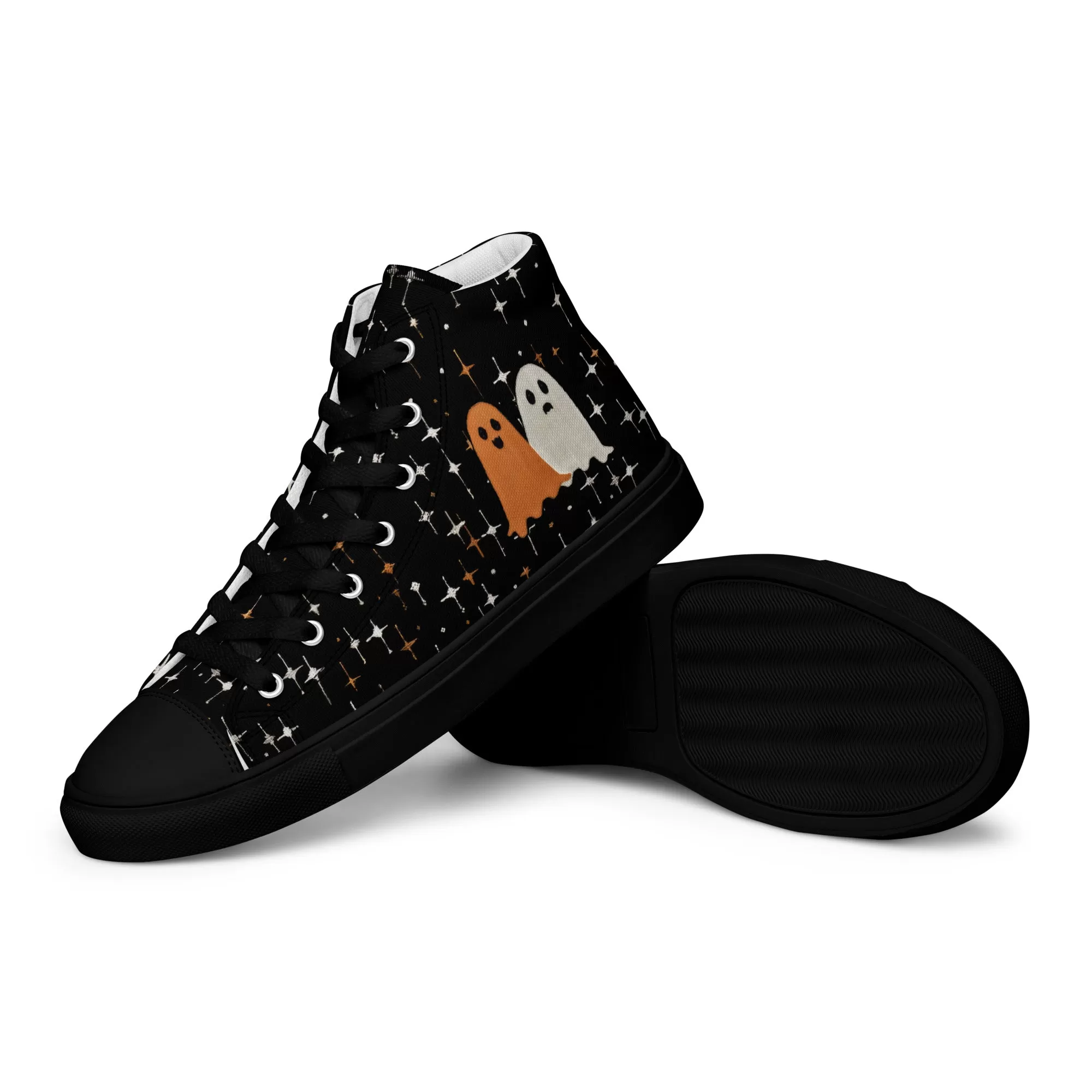 Ghost Besties Women’s High Top Shoes - Vegan Leisurewear Sneakers for women - Comfortable Goth Trainers - Witchy Grunge Accessories